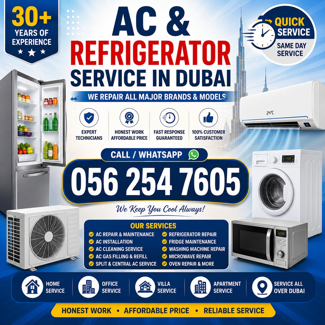 Refrigerator repair Dubai