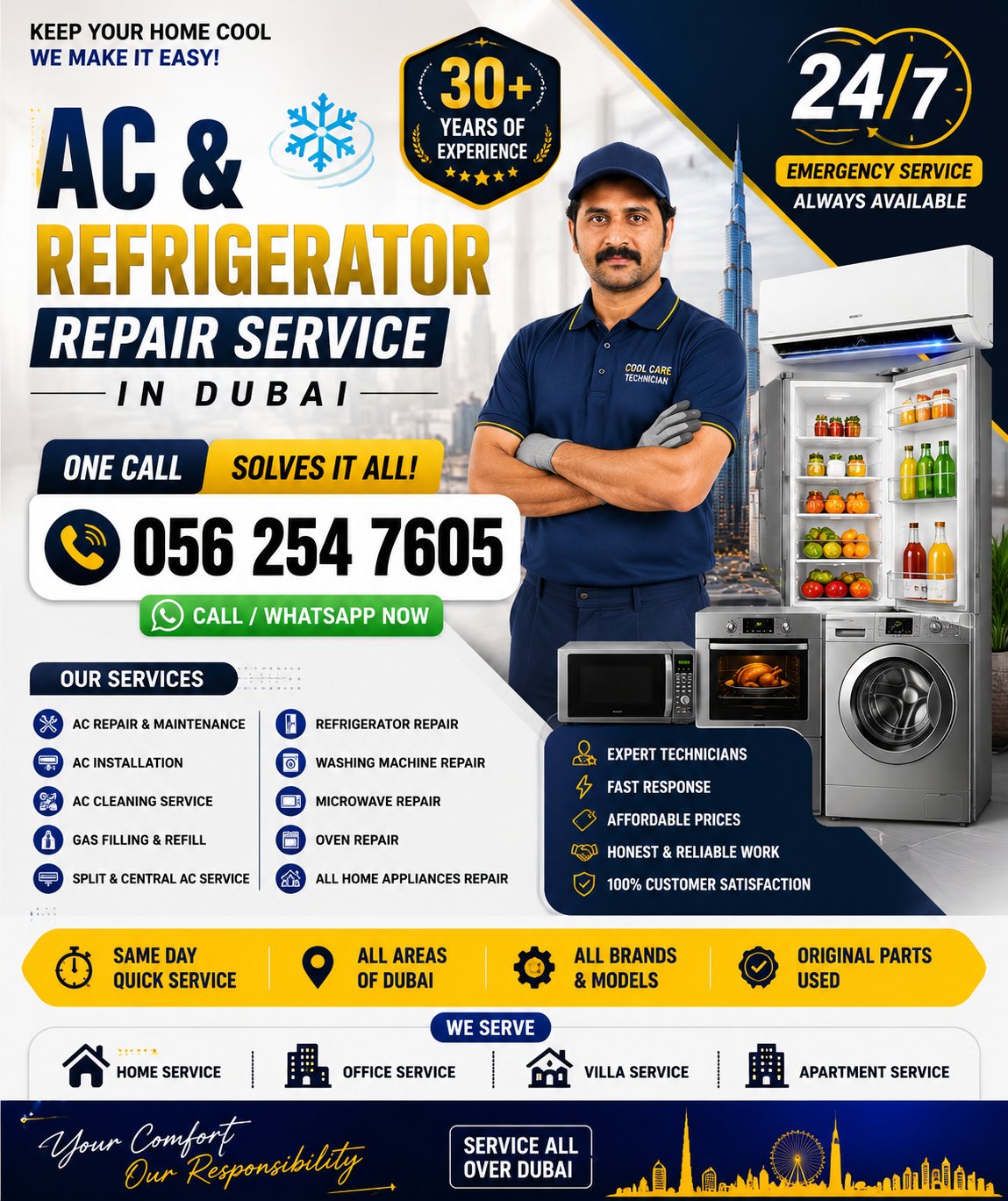 AC and refrigerator repair service in Dubai